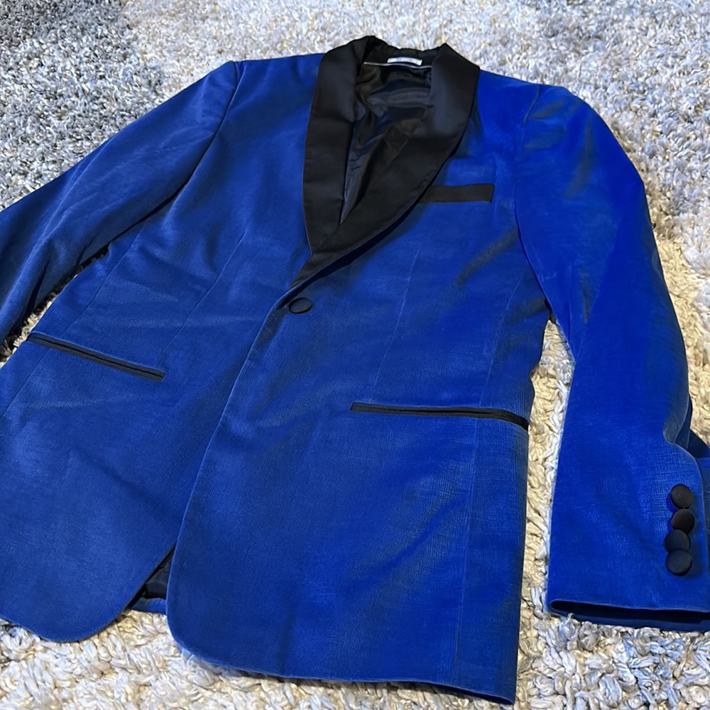 Blue Velvet Calvin Klein Suit Jacket Size 16